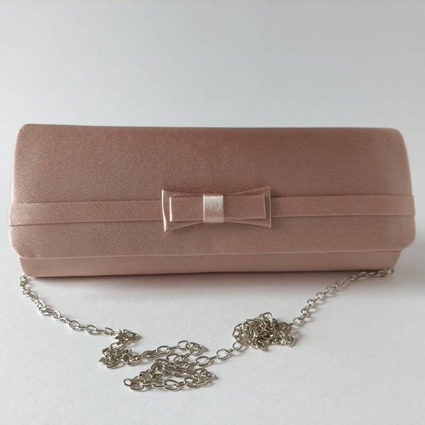 Clutch luxe avondtasje - brons - chique - voorzijde met strikje - envelop model - gala - bruiloft - Bulaggi