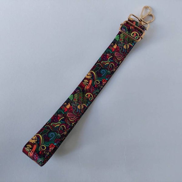 Tasband fantasie kleurmix – verstelbaar tashengsel met messing clips tot 110 cm voor handtas of schoudertas