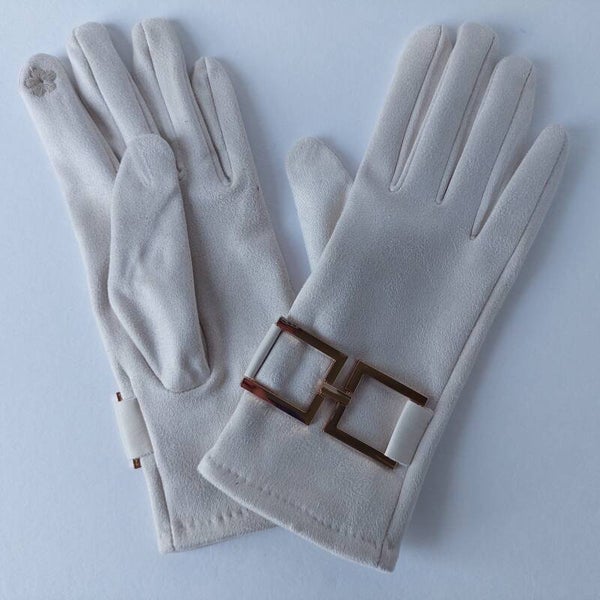 handschoen dames crème – superzacht met luxe messing details, elegant & tijdloos - 1 maat