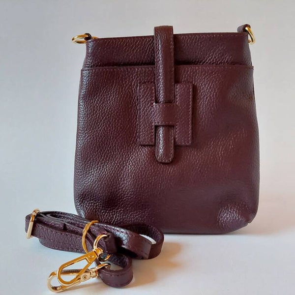 bordeaux leren crossbody tas – premium kwaliteit met iconisch H logo