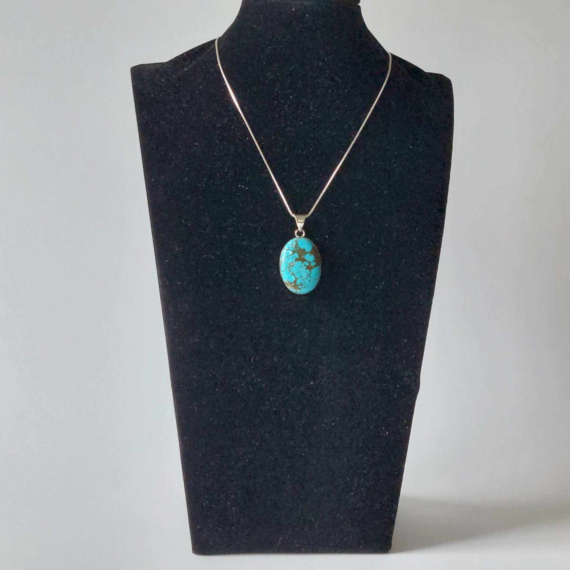 handgemaakte hanger tibetaanse turkoois cabochon zilverkleurige ketting uniek sieraad