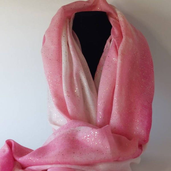 sjaal dames katoen viscose 50/50 – suikerspin pastel kleuren met gouden stipjes – zachte zomersjaal lichtgewicht – elegant en luchtig
