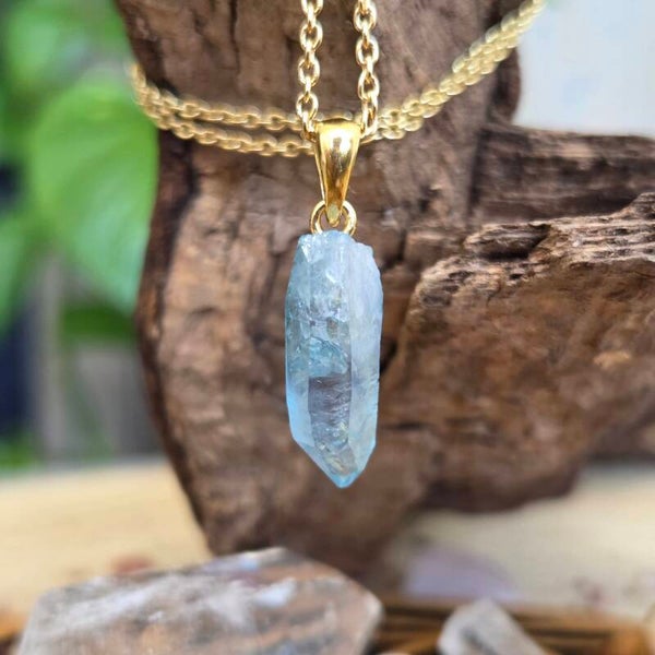Aqua Aura Hanger verguld goud (925 Zilver)