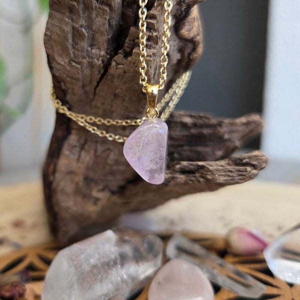 Roze Kunziet Hanger verguld goud (925 Zilver)