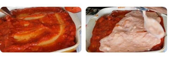 Je termine le pot de sauce tomate ainsi que la béchamel