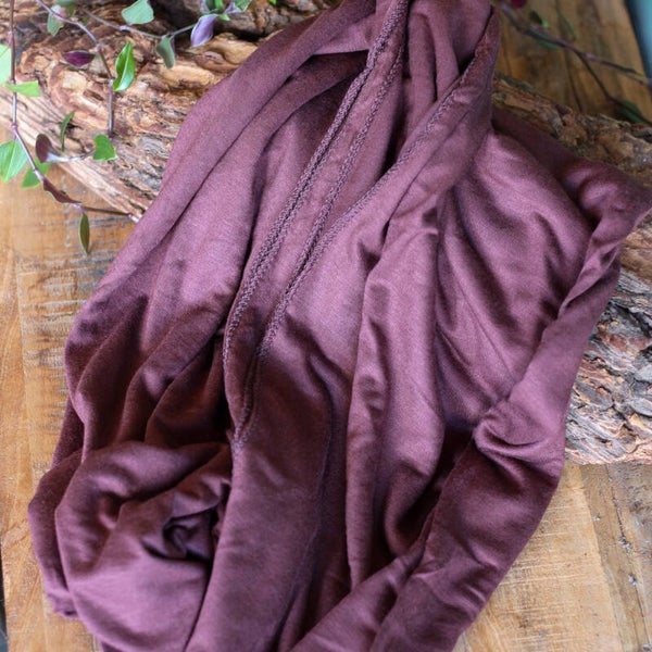 Huivi trikookangas, purppuranruskea