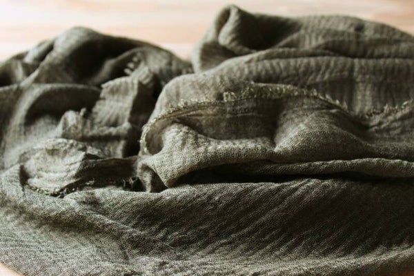 Huivi puuvilla, oliivinvihreä