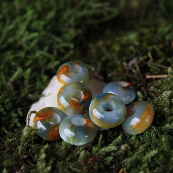 Akryylihelmi rondelli Ø 4mm, siniharmaa