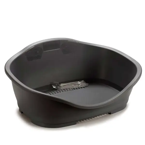 Panier pour chien en plastique gris 68x48 cm