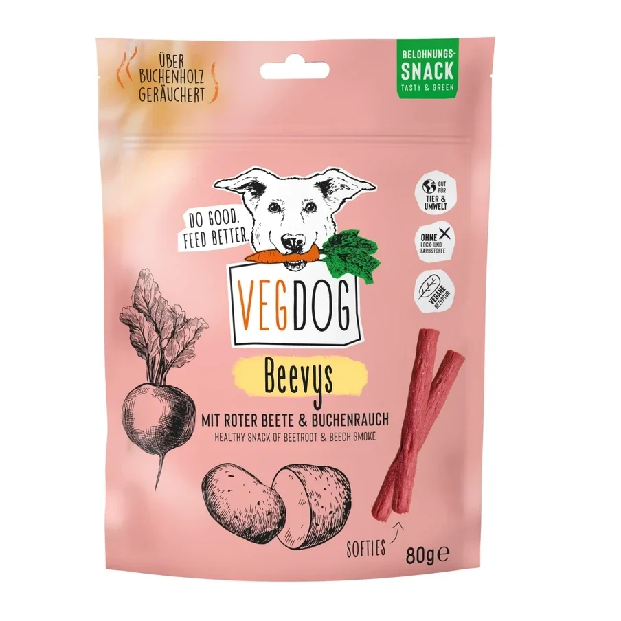 VEGDOG BEEVYS 80 g - Friandises avec betterave et fumée de hêtre