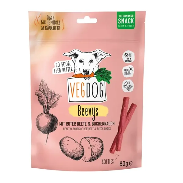VEGDOG BEEVYS 80 g - Friandises avec betterave et fumée de hêtre