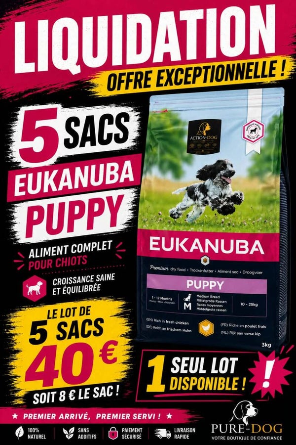 LOT 5 Eukanuba Puppy 3 kg  (DLC 16-03-2027)