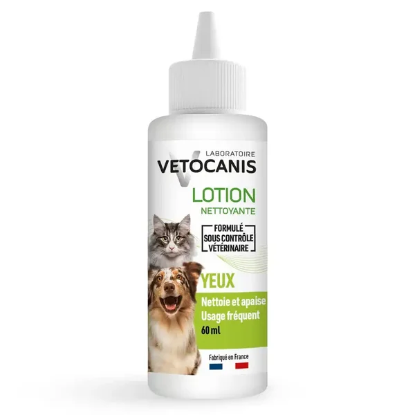 Vetocanis BIO000208 Gouttes pour Yeux Animaux 60 ml Hydratant Eau de Bleuet