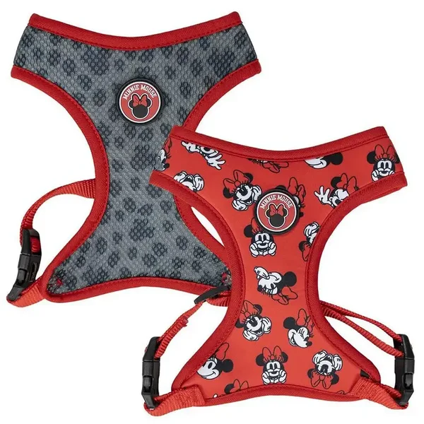 Minnie Mouse Harnais Anti-Traction Chien XXS/XS Réglable Polyester Gris Rouge