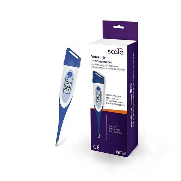 Scala SC 1091 Thermomètre vétérinaire digital flexible étanche pour grands animaux