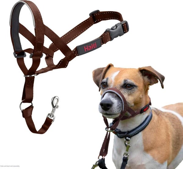 Licol HALTI - Pour que votre chien arrête de tirer sur sa laisse, Facile à enfiler, Partie entièrement matelassée sur le museau, Colliers anti-traction