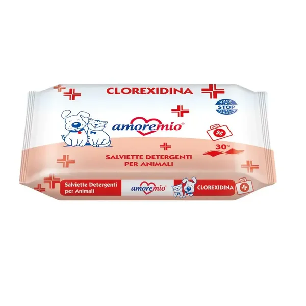 Lingettes pocket 30 unités avec chlorhexidine pour chien et chat