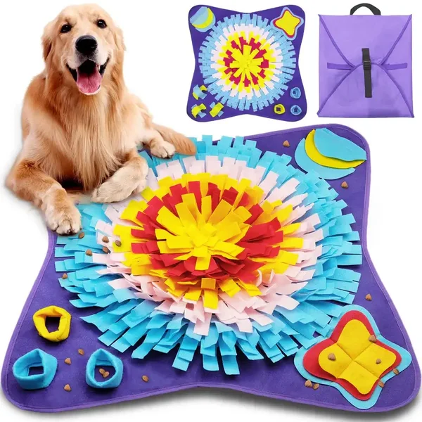 Tapis de Fouille pour Chiens, Tapis d’Entraînement 70x70cm, Violet