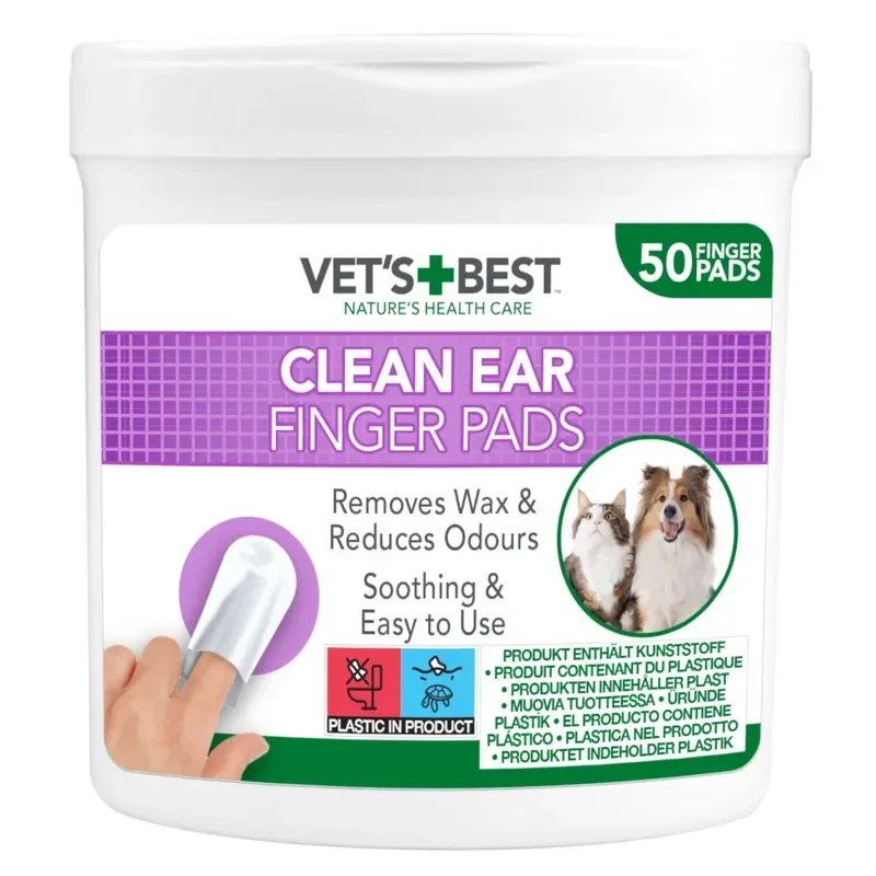 Doigtiers jetables Vet's Best® Clean pour les oreilles  50 doigtiers