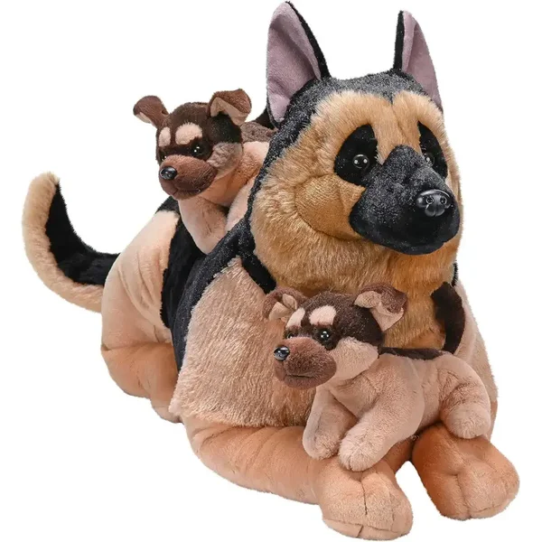 PELUCHE BERGER ALLEMAND ET CHIOTS  LUXE