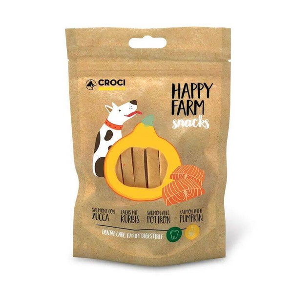 Happy Farm : snack pour chiens au saumon et à la courge