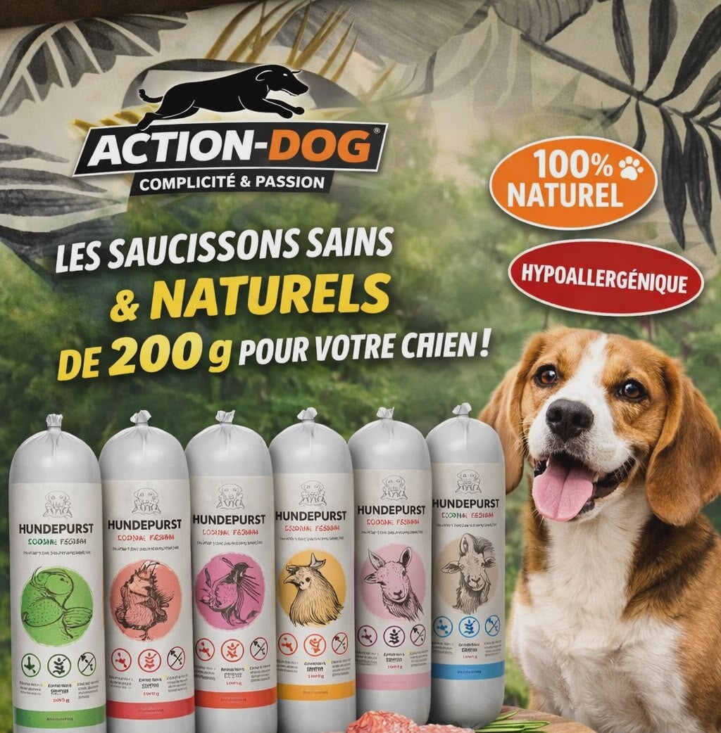 Friandises Saucisses pour chiens Ayka – Monoprotéine & Naturelle 200g