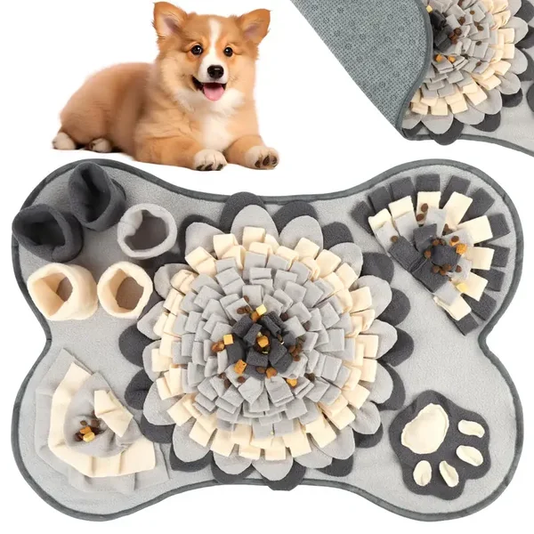 Tapis de Fouille 63x43 cm pour Chiens et Chats Entraînement Interactif et Alimentation Lente