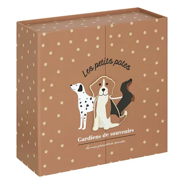 coffret souvenir  pour chiot 9 tiroirs ,beige