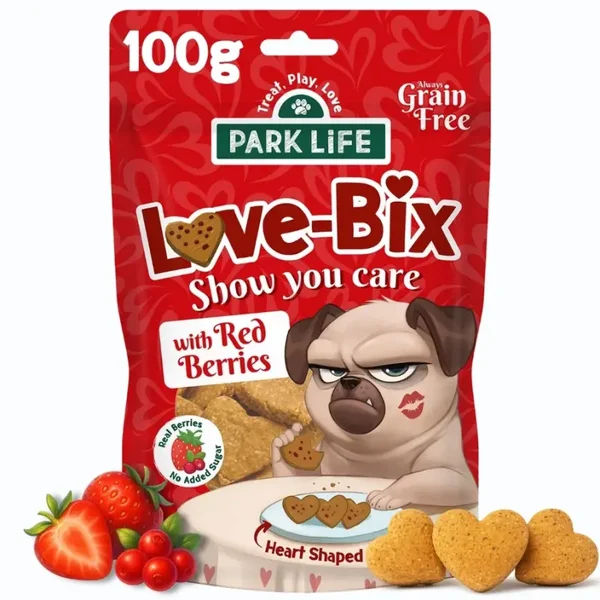 Biscuits en forme de cœur Love Bix aux baies rouges 100 g en sachet