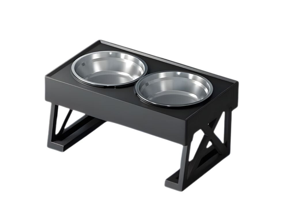 GAMELLE SURÉLEVÉE DOUBLE POUR CHIEN ET CHAT SUR PIED – 2 GRANDES GAMELLES EN ACIER INOXYDABLE