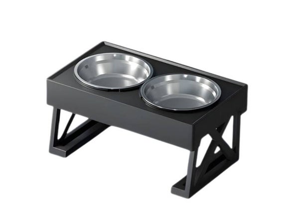 GAMELLE SURÉLEVÉE DOUBLE POUR CHIEN ET CHAT SUR PIED – 2 GRANDES GAMELLES EN ACIER INOXYDABLE