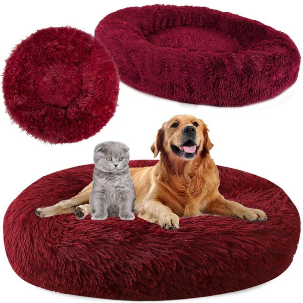 Lit pour chien pelucheux lit pour chat coussin doux lit pour canapé 80cm 2 COULEURS