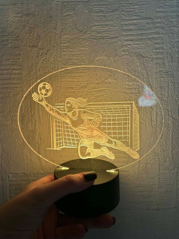 Lampe led plexi gardienne de foot