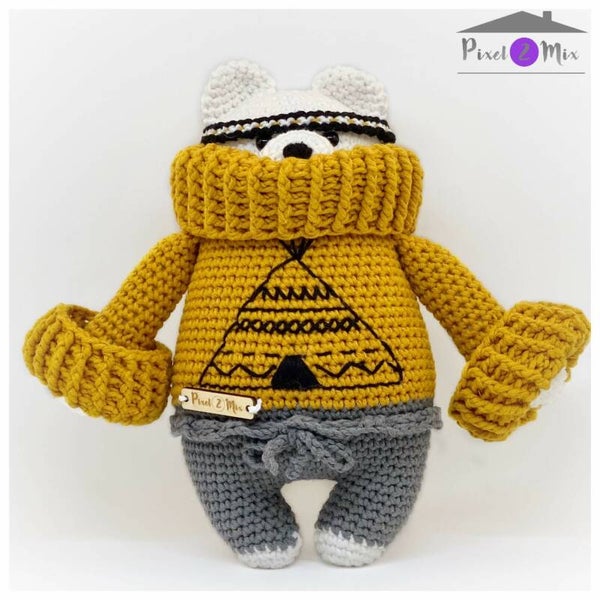 Benito - De Indiaanse Poolbeer - Gehaakte Knuffel