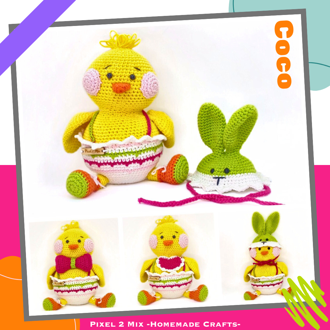 Coco - Het (Pasen) Kippetje met Konijnenmuts - PDF Haakpatroon