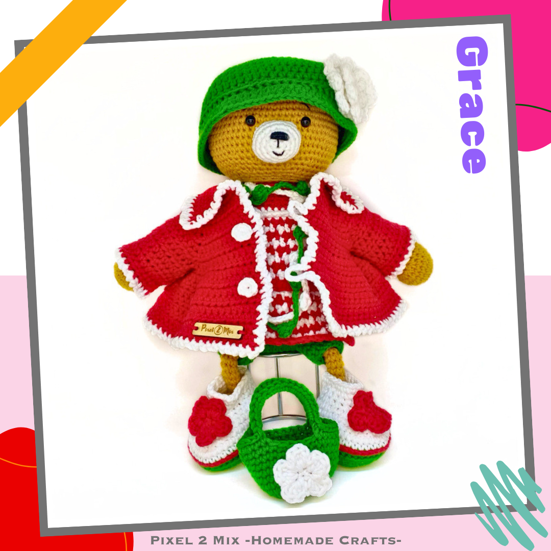 Grace - Het Gatsby (1920's) Kerst Beertje - PDF Haakpatroon