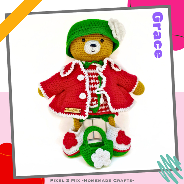 Grace - Het Gatsby (1920's) Kerst Beertje - PDF Haakpatroon