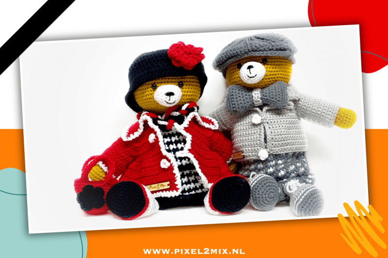 Benny & Beth - De Gatsby Jaren 20 Beertjes: Amigurumi Beertjes Haken! Ontdek Pixel 2 Mix's digitale PDF haakpatronen of geprinte A5 boekjes voor dit charmante duo. Wil je er maar 1 haken? Dat kan ook, met een beschikbaar PDF haakpatroon of A5 Boekje. Gede