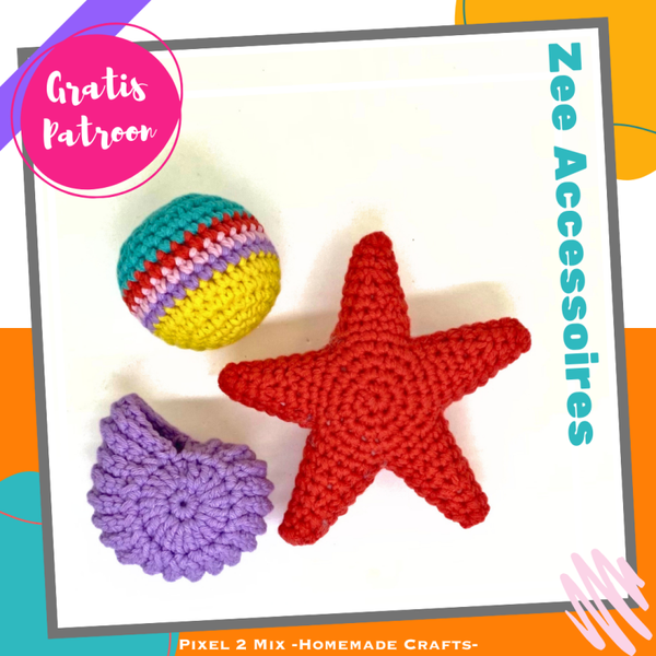 Zee Accessoires (Zeester, Ammoniet Schelp, Balletje) - Gratis PDF Haakpatroon