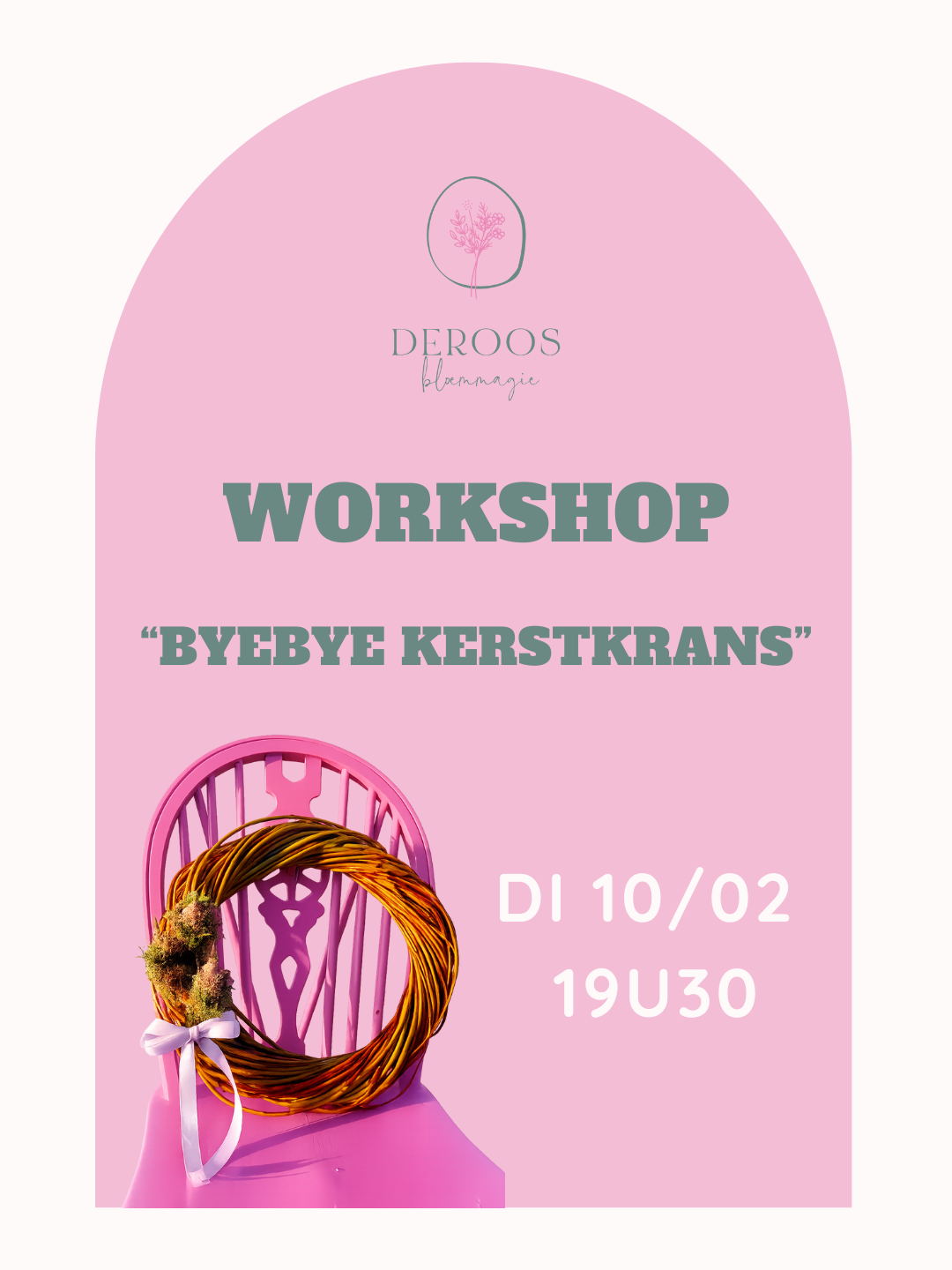 workshop' byebye kerstkrans' - di 10 februari om 19u30