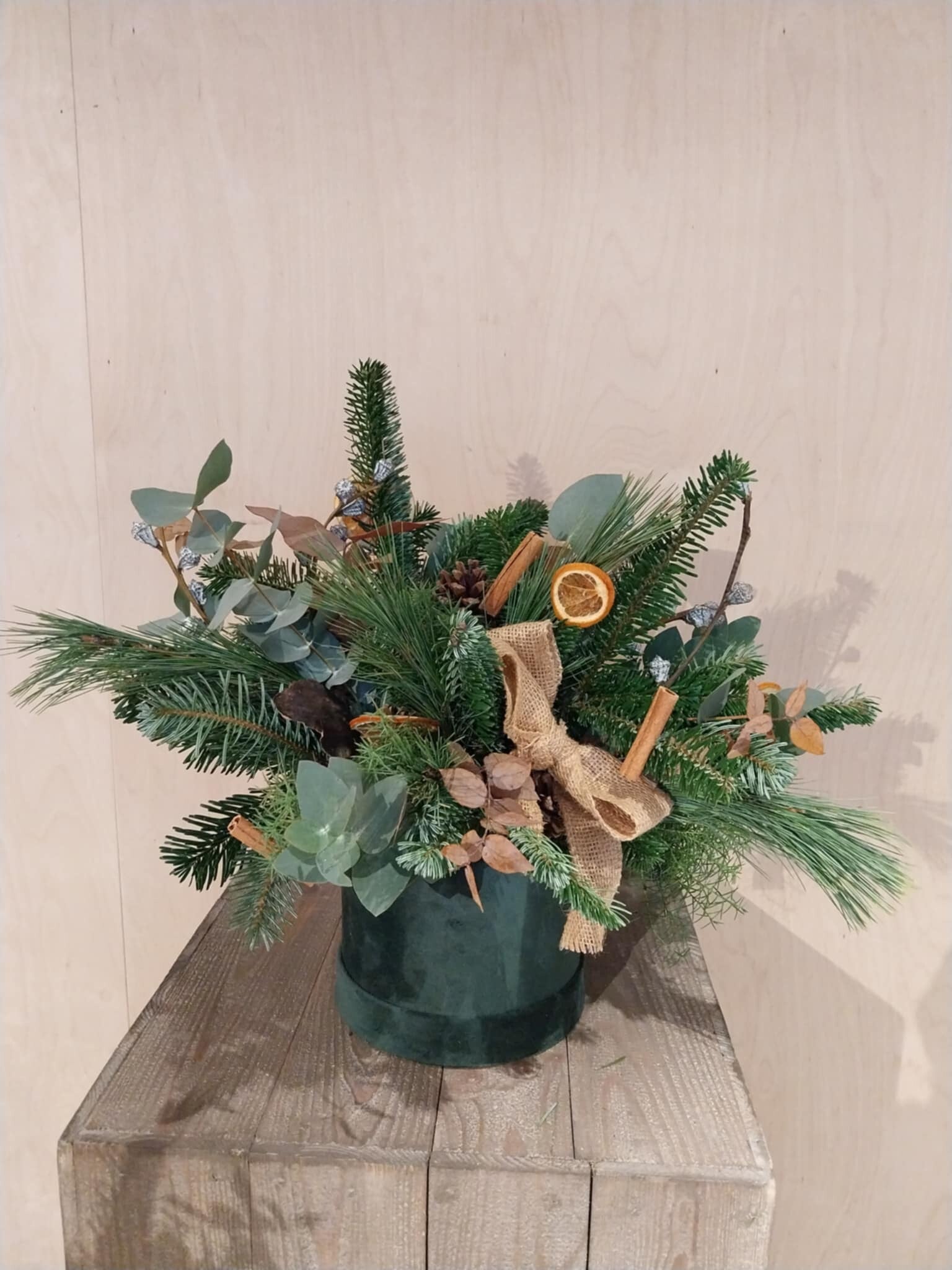 Velvet flowerbox - Natural Green