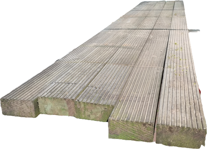 Hardhouten ( vlonder ) balken / brugdekdelen 9.0x19.0 cm