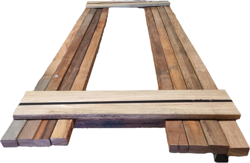 Hardhouten balken geschaafd 4.5x6.5 cm