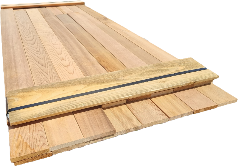 Red Cedar planken één kant geschaafd 1.8x11.5 cm 2 stuks 1.50 meter  3 stuks 1.80 meter  6 stuks 2.10 meter  11 stuks 2.40 meter