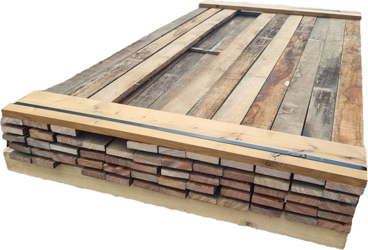 Hardhouten latten/ planken fijnbezaagd +/- 1.8x8.0 cm 57 stuks 1.90 meter