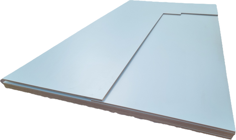 Okoume Multiplex  Twee zijden wit formica  Kleur: f3091 Dikte: 10 mm