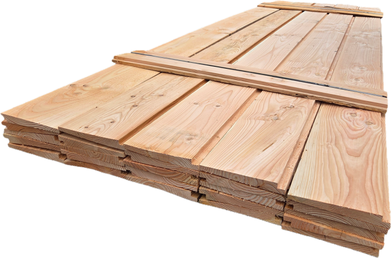 14.8 m2 Douglas Zweeds rabat  Werkende Breedte: 180 mm Dikte: 12 naar 24 mm  25 stuks 3.30 meter lichte  B-keus   € 220,- inclusief BTW  Paknummer: tp168