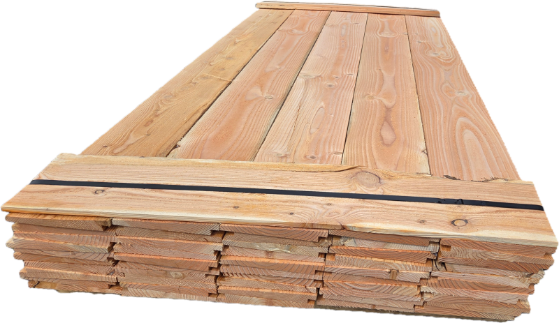 19.8 m2 Douglas Zweeds rabat  Werkende Breedte: 180 mm Dikte: 12 naar 24 mm  50 stuks 2.20 meter lichte B-keus