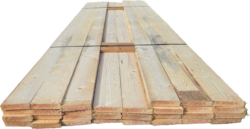 Vuren Planken - Ruw Afmeting: 2.5x12.5 cm