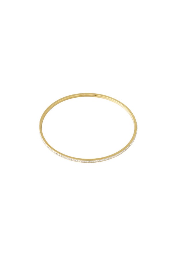 Rhinestone bangle armband - Goud
